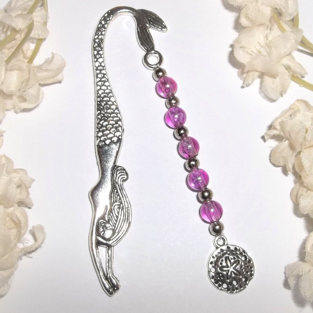 Bookmark Mermaid Sand Dollar Beach Gift Idea for Book Lover Girl Woman NWT A005